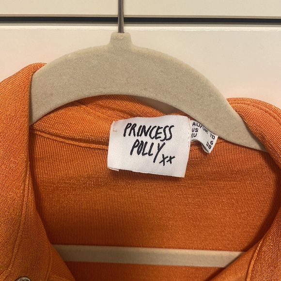 Princess Polly Orange button up shirt - Picture 2 of 3
